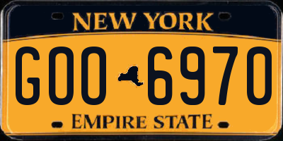 NY license plate GOO6970
