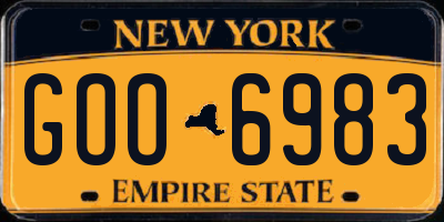 NY license plate GOO6983