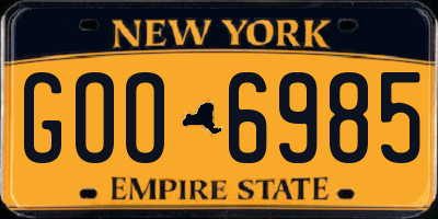 NY license plate GOO6985