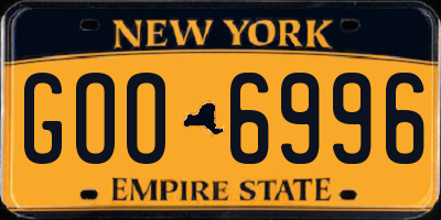 NY license plate GOO6996