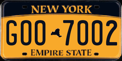 NY license plate GOO7002