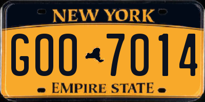 NY license plate GOO7014