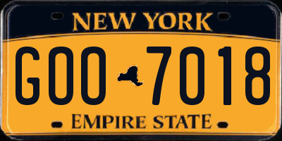 NY license plate GOO7018