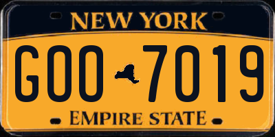 NY license plate GOO7019