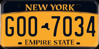 NY license plate GOO7034