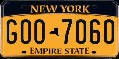 NY license plate GOO7060