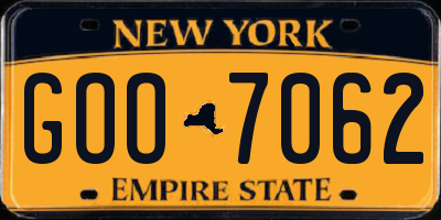 NY license plate GOO7062
