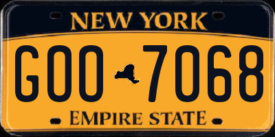 NY license plate GOO7068