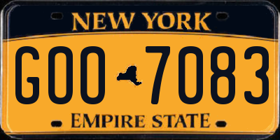 NY license plate GOO7083