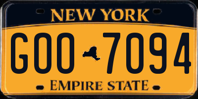 NY license plate GOO7094