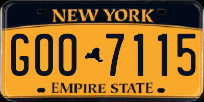 NY license plate GOO7115