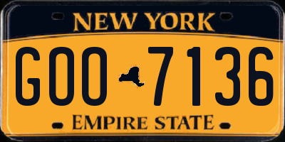NY license plate GOO7136