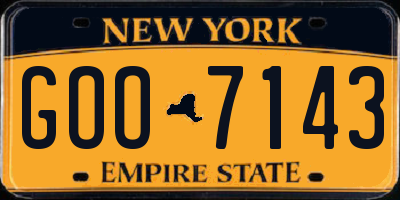NY license plate GOO7143