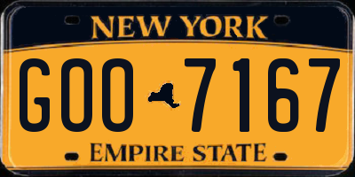 NY license plate GOO7167