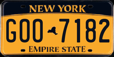 NY license plate GOO7182