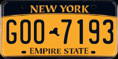 NY license plate GOO7193