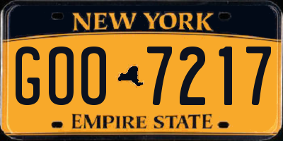 NY license plate GOO7217