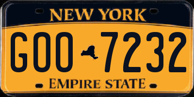 NY license plate GOO7232
