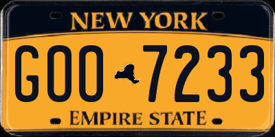 NY license plate GOO7233