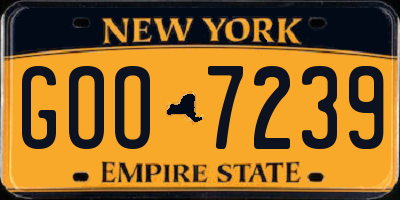 NY license plate GOO7239