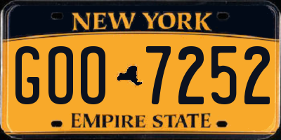 NY license plate GOO7252