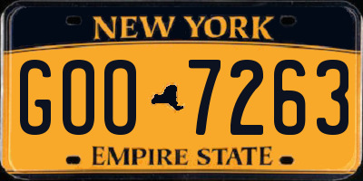 NY license plate GOO7263