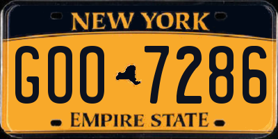 NY license plate GOO7286
