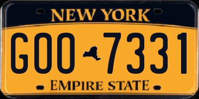 NY license plate GOO7331