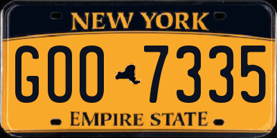 NY license plate GOO7335