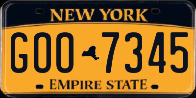 NY license plate GOO7345
