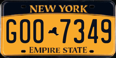 NY license plate GOO7349
