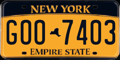 NY license plate GOO7403