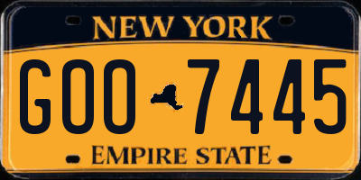 NY license plate GOO7445