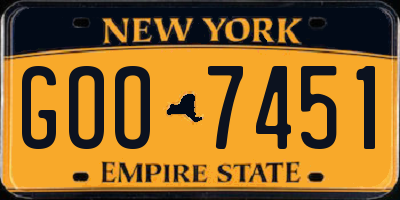 NY license plate GOO7451