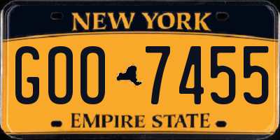 NY license plate GOO7455