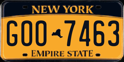 NY license plate GOO7463