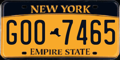 NY license plate GOO7465
