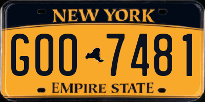 NY license plate GOO7481