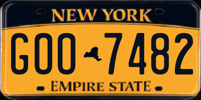 NY license plate GOO7482