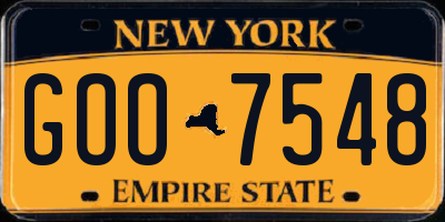 NY license plate GOO7548