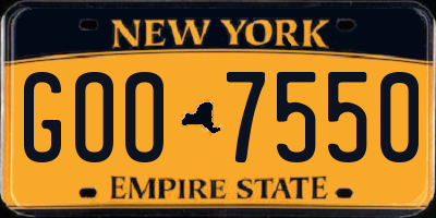 NY license plate GOO7550