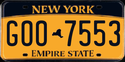 NY license plate GOO7553