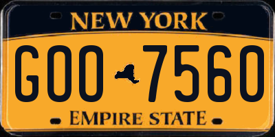 NY license plate GOO7560