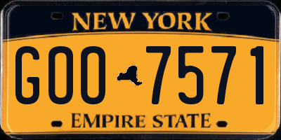 NY license plate GOO7571