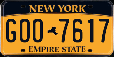 NY license plate GOO7617