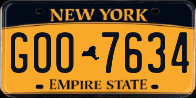 NY license plate GOO7634