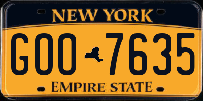 NY license plate GOO7635