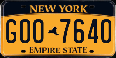 NY license plate GOO7640
