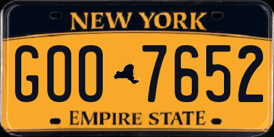 NY license plate GOO7652