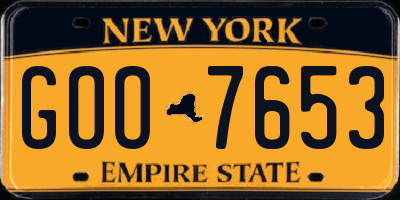 NY license plate GOO7653